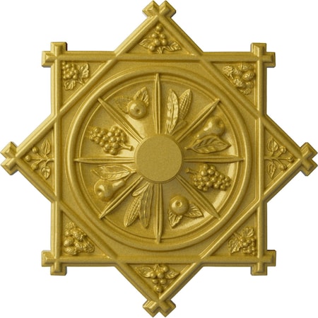 Ekena Millwork Antilles Ceiling Medallion (Fits Canopies up to 6"), Hand-Painted Rich Gold, 38 1/4"OD x 1 1/2"P CM38ANRGS